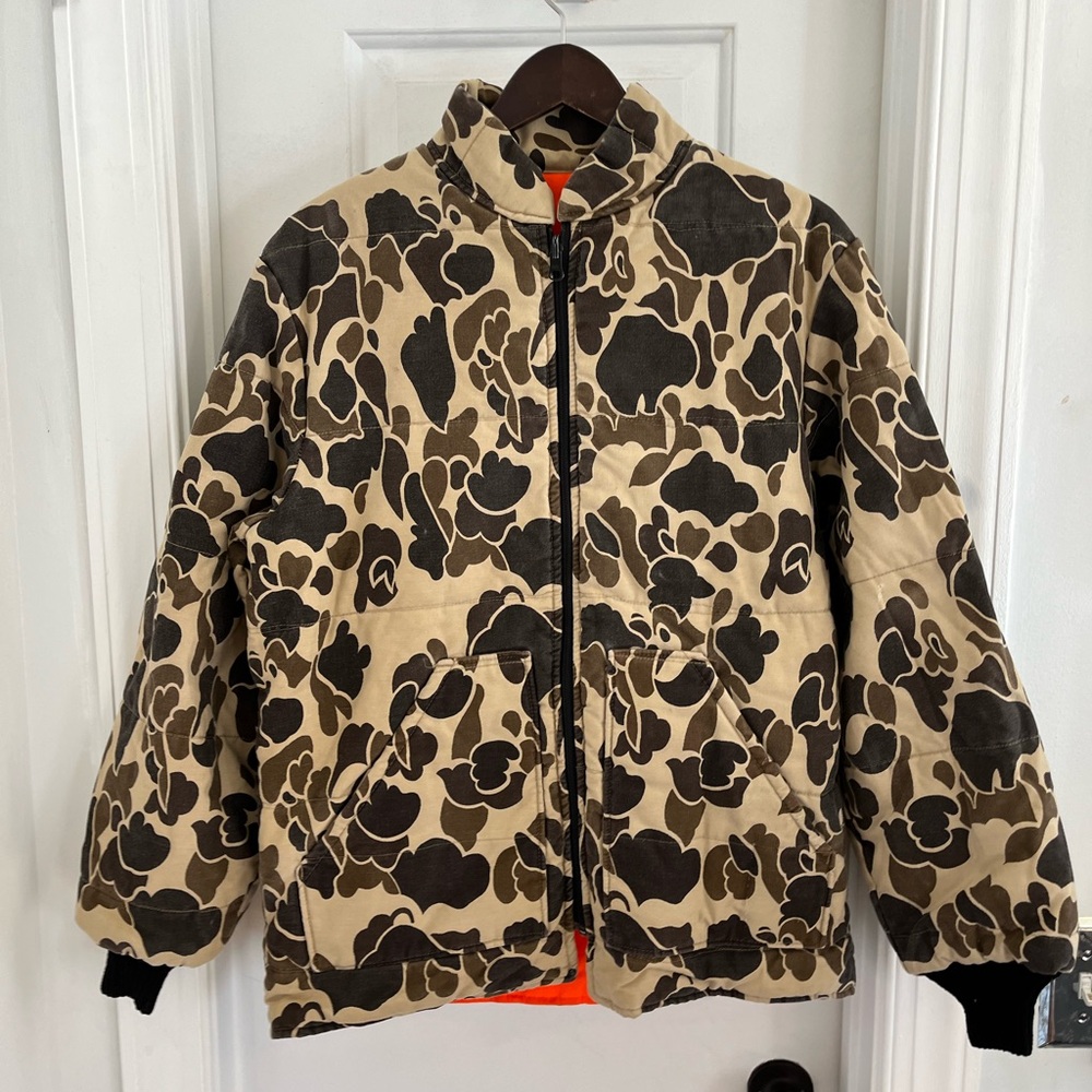 Vintage Walls Duck Camo Reversible Blaze Orange Insulated Jacket (1980s–1990s)